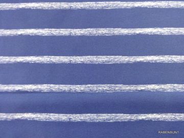 Baumwolljersey Sea Stripes Streifen blau , 90% Baumwolle, 10% Elastan. 150cm breit. Für T-Shirts, Hoody's , Hose und Loops bestens geeignet. Bei 30°C waschbar. Ökotex 100
