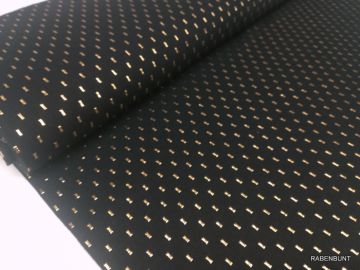 Double Gauze Golden Line schwarz/gold  100% Baumwolle.Für Blusen, Röcke, Kleider, Babystrampler oder T-Shirts bestens geeignet.